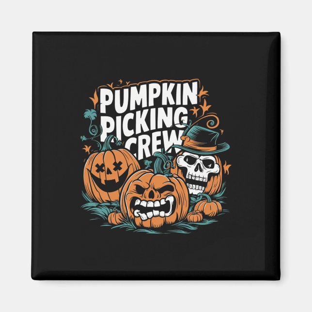 Picking Crew Funny Pumpkin Patch Halloween Costume Magnet (Framsidan)