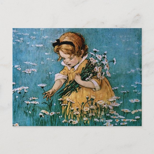 Picking Daisys by Jessie Willcox Smith Vykort (Framsida)