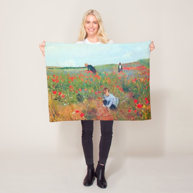 Picking Flowers in a Fält, Mary Cassatt Fleecefilt (På plats)