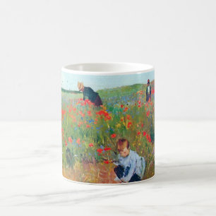 Picking Flowers in a Fält, Mary Cassatt Kaffemugg