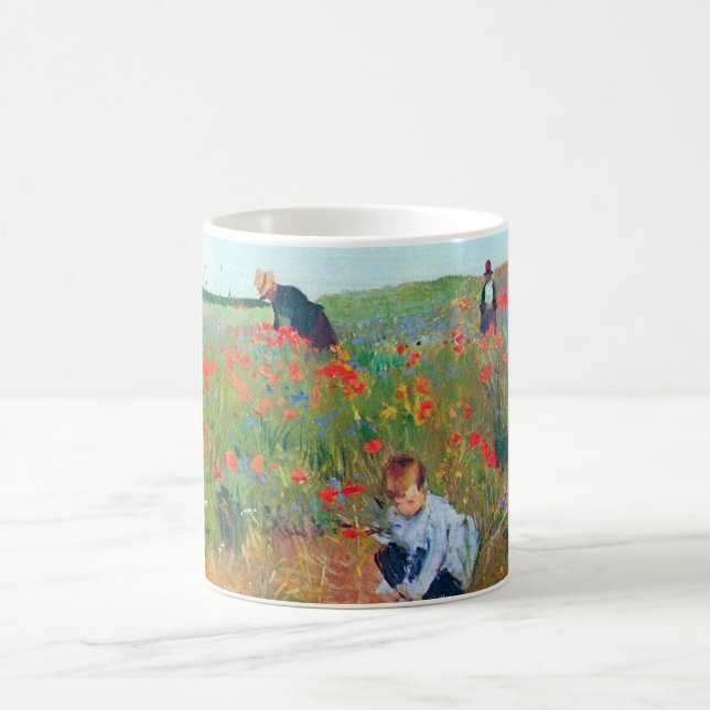 Picking Flowers in a Fält, Mary Cassatt Kaffemugg (Center)