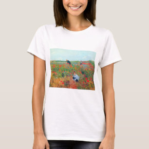 Picking Flowers in a Fält, Mary Cassatt T Shirt