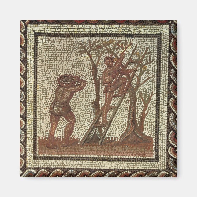 Picking Fruit, Roman Mosaic Magnet (Framsidan)