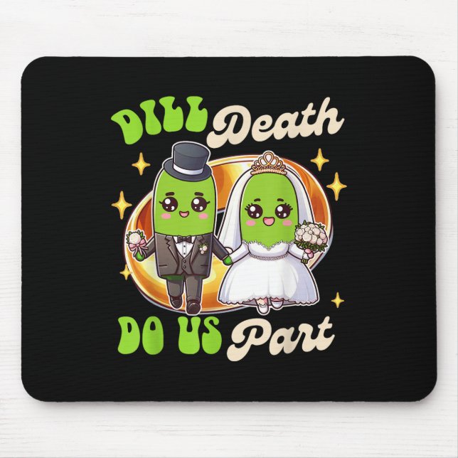 Pickle Älskare Groom &amp; Bride Bröllop Dill Död Musmatta (Framsidan)