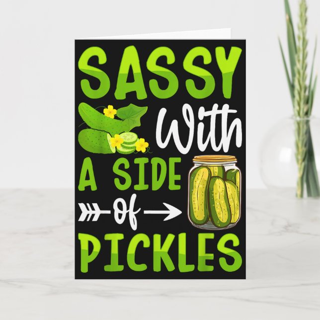 Pickle Älskare Roligt Sy Med En Sida Av Pickles  Kort (Framsida)