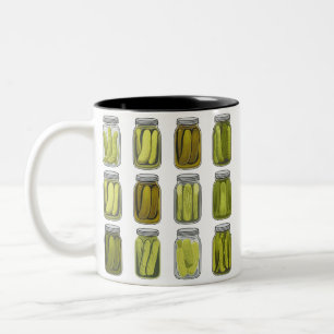 Pickle Älskare Vintage Inlagda Gurkor Burk Jul Två-Tonad Mugg
