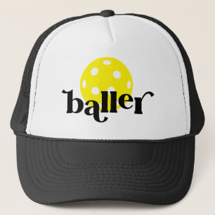 Pickle Baller Funny Black and White Keps