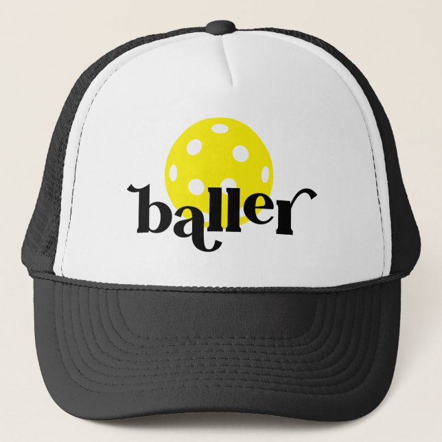 Pickle Baller Funny Black and White Keps (Framsida)