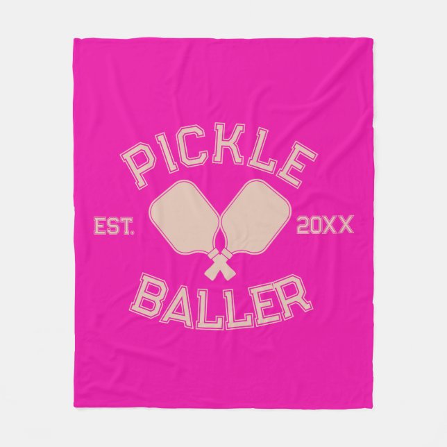 Pickle Baller Pickleball Collegiate Typography Fleecefilt (Framsidan)