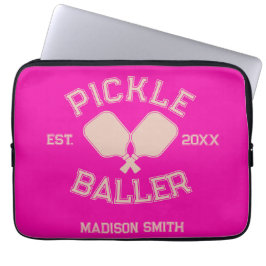 Pickle Baller Pickleball Collegiate Typography Laptop Fodral