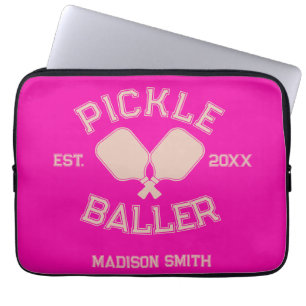 Pickle Baller Pickleball Collegiate Typography Laptop Fodral