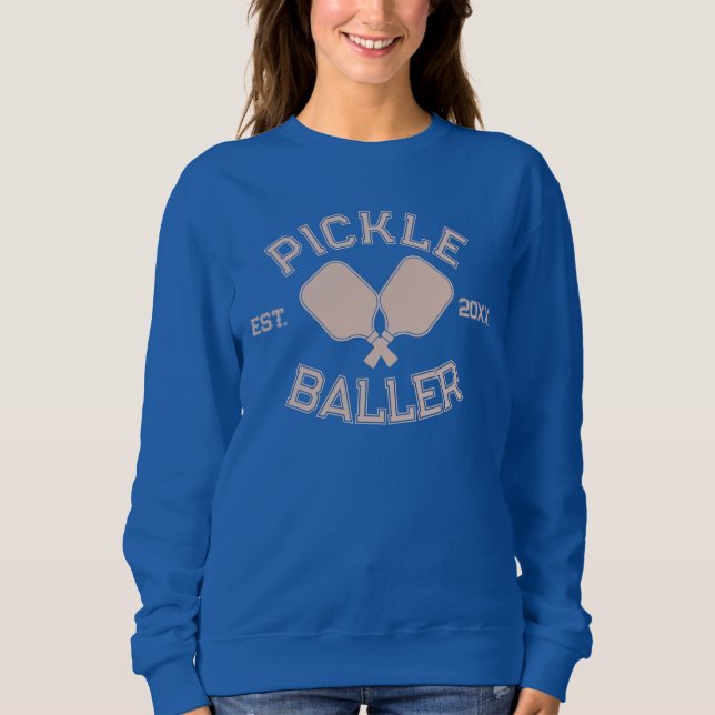 Pickle Baller Pickleball Collegiate Typography T Shirt (Framsida)
