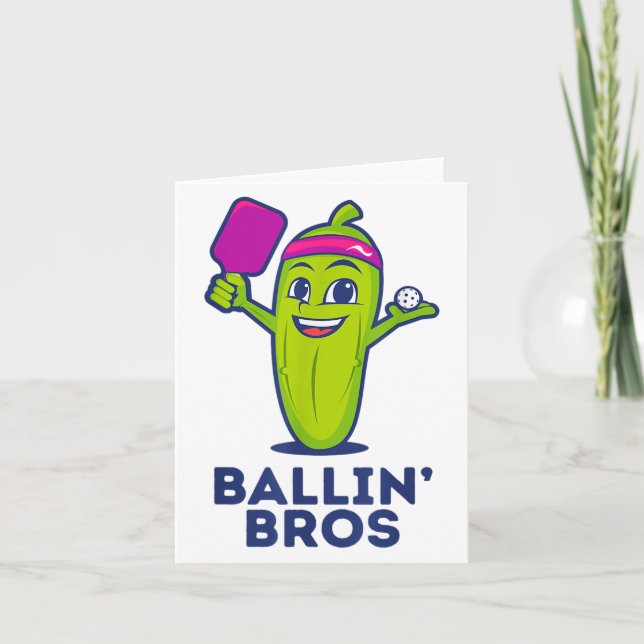 Pickle Ballin’ Bros - Gifts vänner, bröder, eller Kort (Framsida)