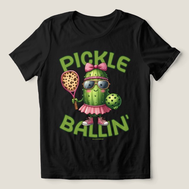 Pickle Ballin T-Shirts for Women Pickle Boll Team (Design Framsida)