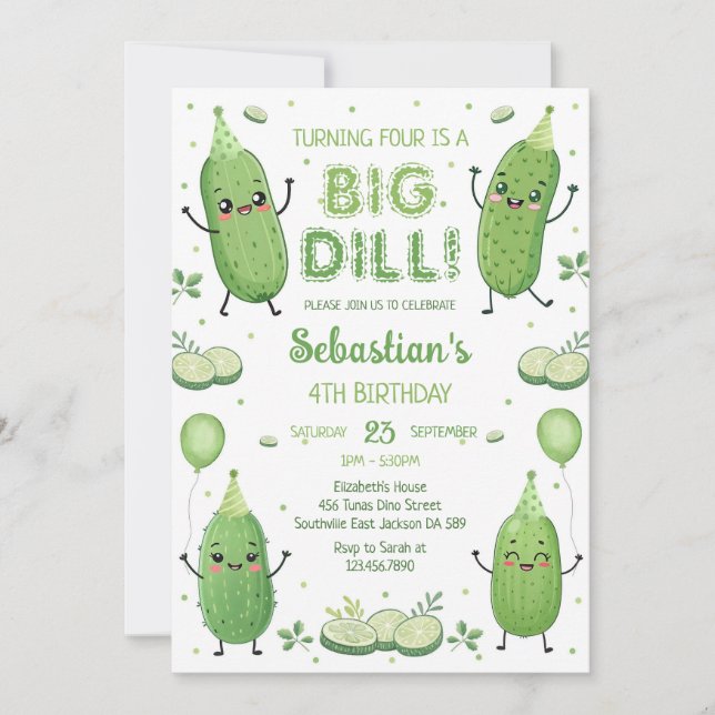 Pickle Big Dill Party Födelsedag Inbjudningar (Framsida)