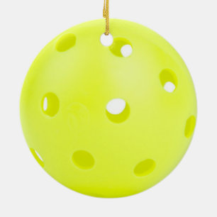 Pickle Boll, Gult Julgransprydnad Keramik