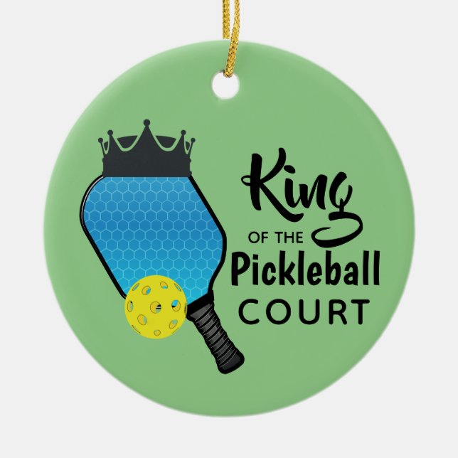 Pickle Boll Pickleball Design Ceramic Ornamic Julgransprydnad Keramik (Framsidan)