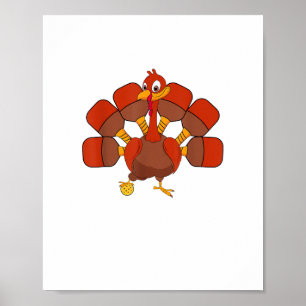 Pickle Boll Player Thanksgiving Paddleball Turkiet Poster
