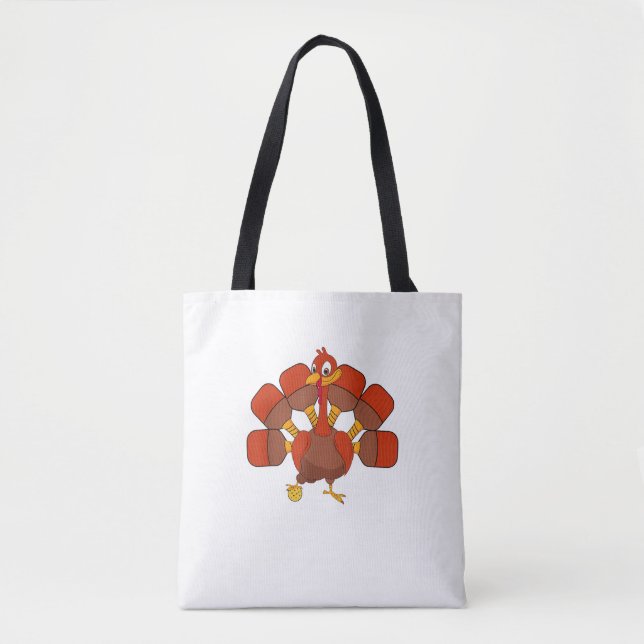 Pickle Boll Player Thanksgiving Paddleball Turkiet Tygkasse (Framsida)