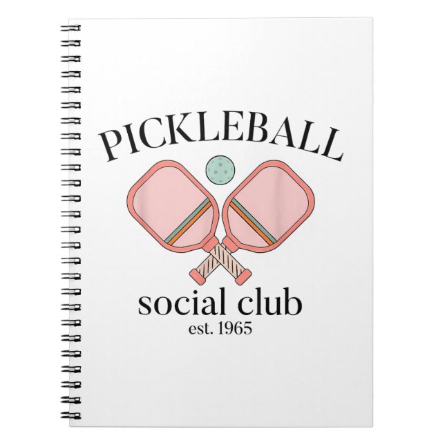 Pickle Boll Social Klubb EST 1965 Manar Kvinnor Anteckningsbok (Framsidan)