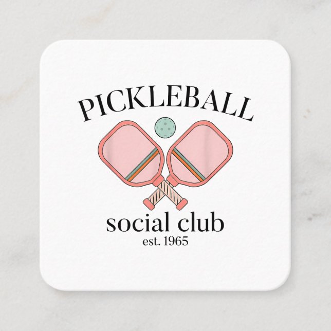Pickle Boll Social Klubb EST 1965 Manar Kvinnor Fyrkantigt Visitkort (Framsida)