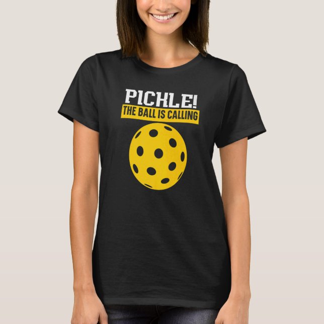 Pickle Bollen Ringer Paddle Pickleball Spelare T Shirt (Framsida)