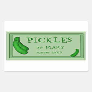 Pickle Burk-etiketter som ska anpassas Rektangulärt Klistermärke