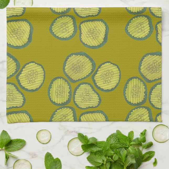 Pickle Chip Grönt Dill Pickle Chip Kitchen Towel Kökshandduk (Vikta)