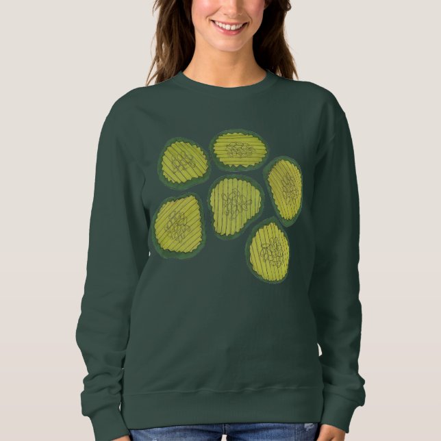 Pickle Chip Grönt Kosher Dill Pickle Chip Design T Shirt (Framsida)
