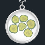Pickle Chip Grönt Kosher Dill Sweet Pickle Chip Silverpläterat Halsband<br><div class="desc">Käckeskonstruktionen har en originalmarkörillustration av chip i den smutsiga grönten. Underbar för din favoritmat eller pickle fläkt!</div>