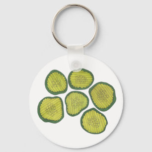 Pickle Chip Grönt Kosher Dill Sweet Pickle Foodie Nyckelring