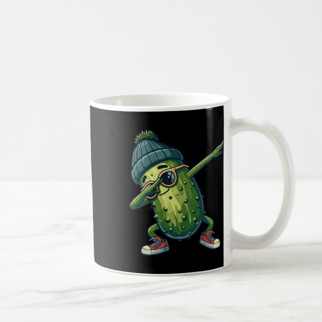 Pickle Cucumber Funny National Pickle Day Dabbing Kaffemugg (Höger)