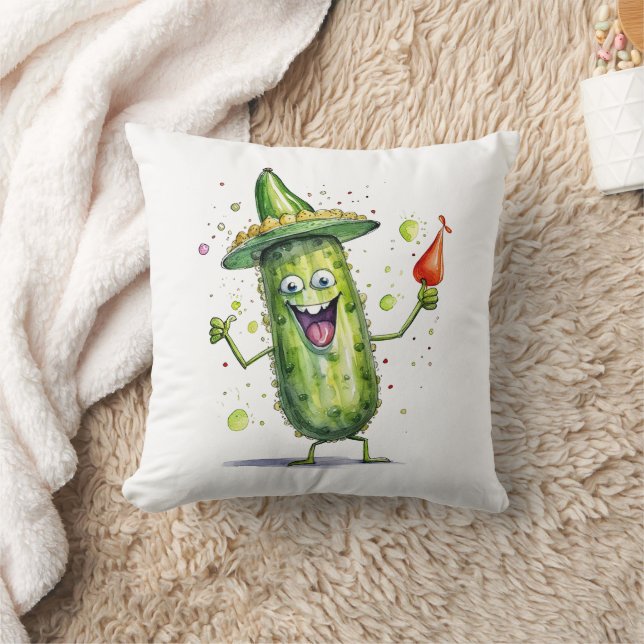 Pickle Cucumbers på födelsedagshattar Kudde (Filt)