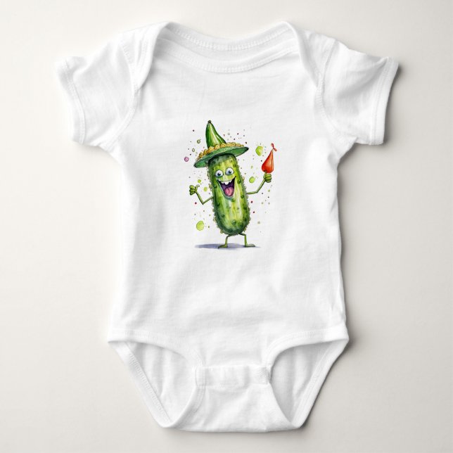 Pickle Cucumbers på födelsedagshattar T Shirt (Framsida)
