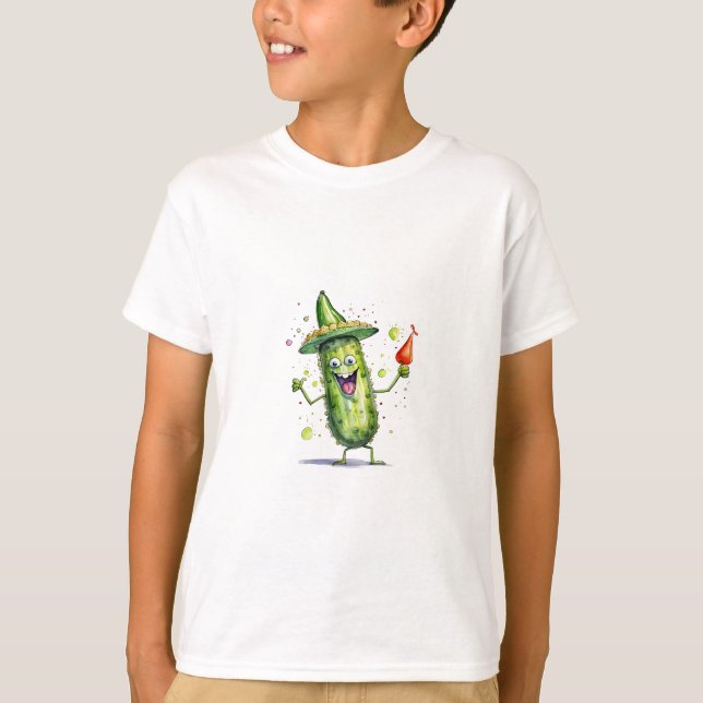 Pickle Cucumbers på födelsedagshattar T Shirt (Framsida)