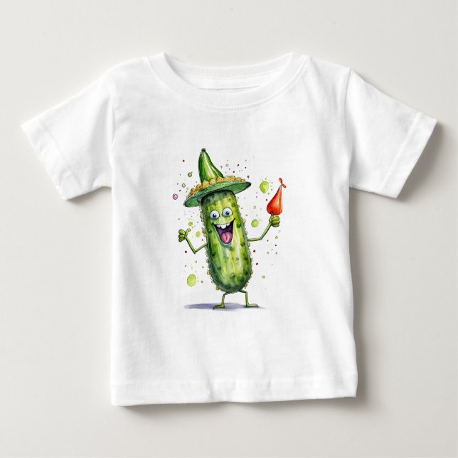 Pickle Cucumbers på födelsedagshattar T Shirt (Framsida)