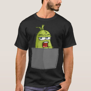 Pickle Fake Pocket Dill Cucumber Vegan Food T Shirt