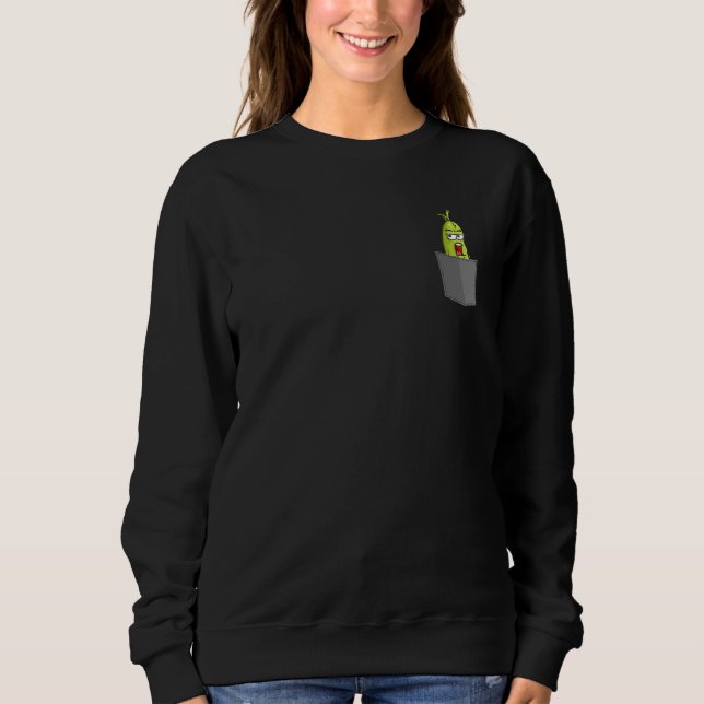Pickle Fake Pocket Vegan Food  Cucumber T Shirt (Framsida)