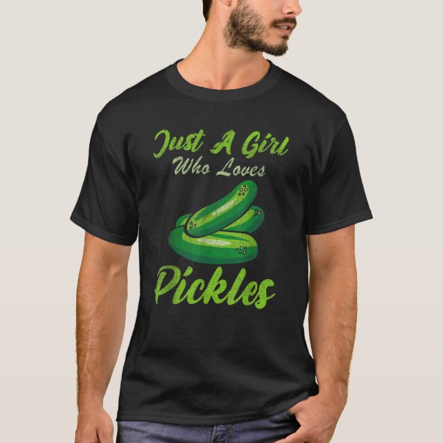 Pickle  Girl Woman Women Cucumber Cornichons T Shirt (Framsida)