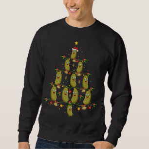 Pickle Julafton Träd Gift Santa Hat Pickle Fruit C Lång Ärmad Tröja