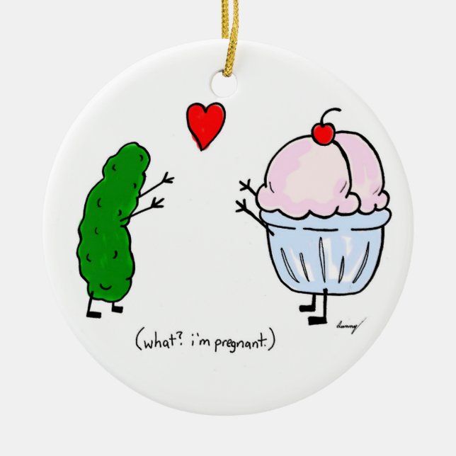 Pickle Kärlek Ice Cream Ornamet - Blue Julgransprydnad Keramik (Framsidan)