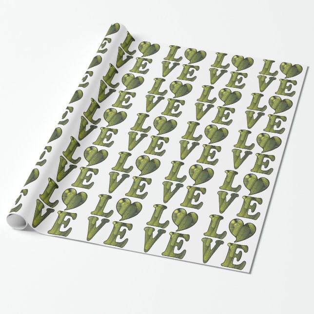 Pickle KÄRLEK Wrapping Papper Presentpapper (Utrullad)