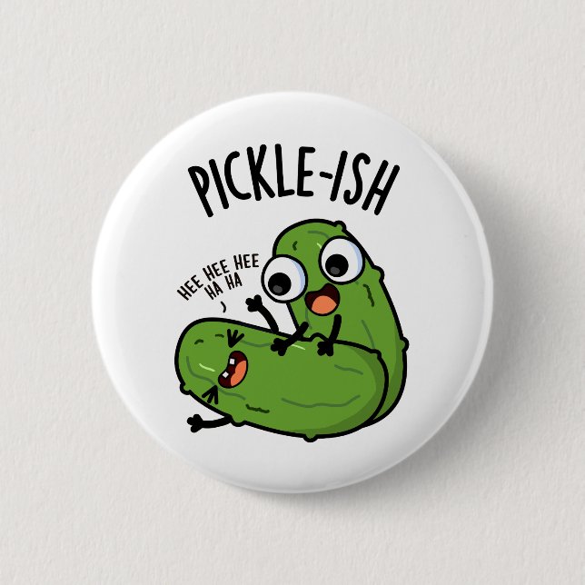 Pickle-liknande Kittlig Rolig Pickle Puns Knapp (Framsida)