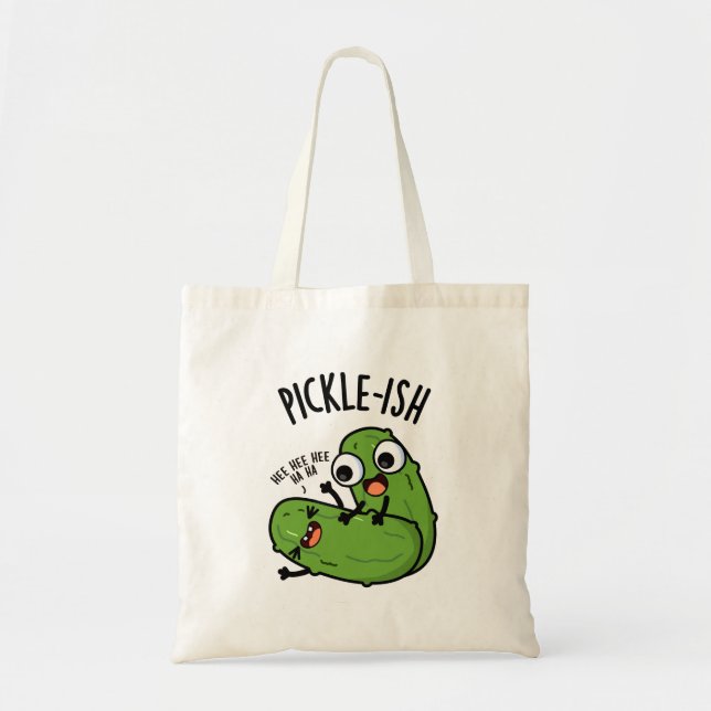 Pickle-liknande Kittlig Rolig Pickle Puns Tygkasse (Framsidan)