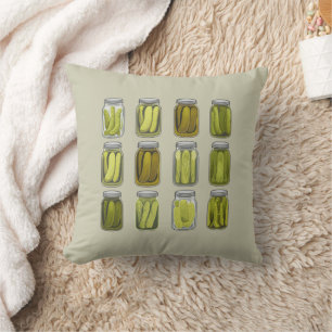 Pickle Lover Vintage Inlagda Gurkor i Burk Jul Kudde