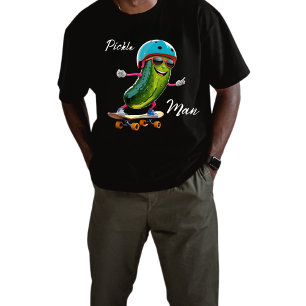Pickle Man Skating AI Art T Shirt