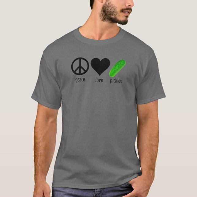 Pickle Meme Peace Kärlek Pickles T Shirt (Framsida)