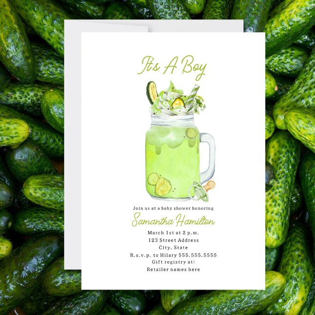 Pickle MilkskakBoy Shower Inbjudningar (Skapare uppladdad)