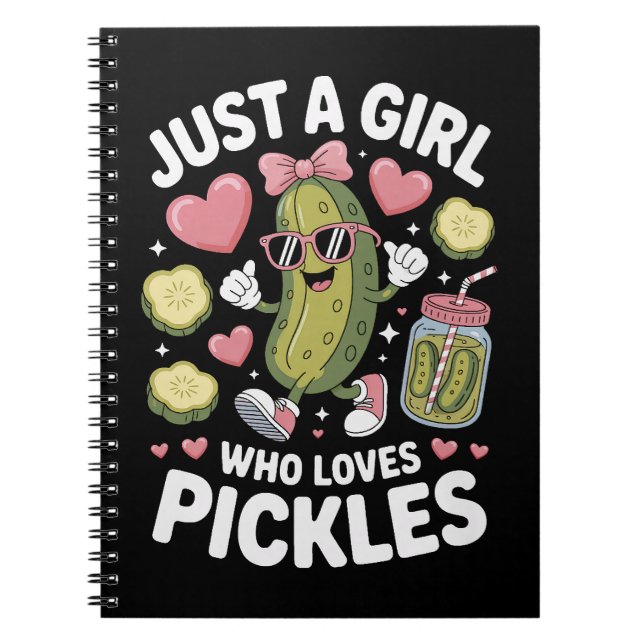 Pickle Passion Bara En Tjej Som Älskar Dill Anteckningsbok (Framsidan)