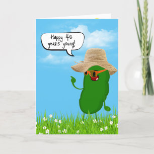 Pickle-person med hög i 45:e födelsedagen kort